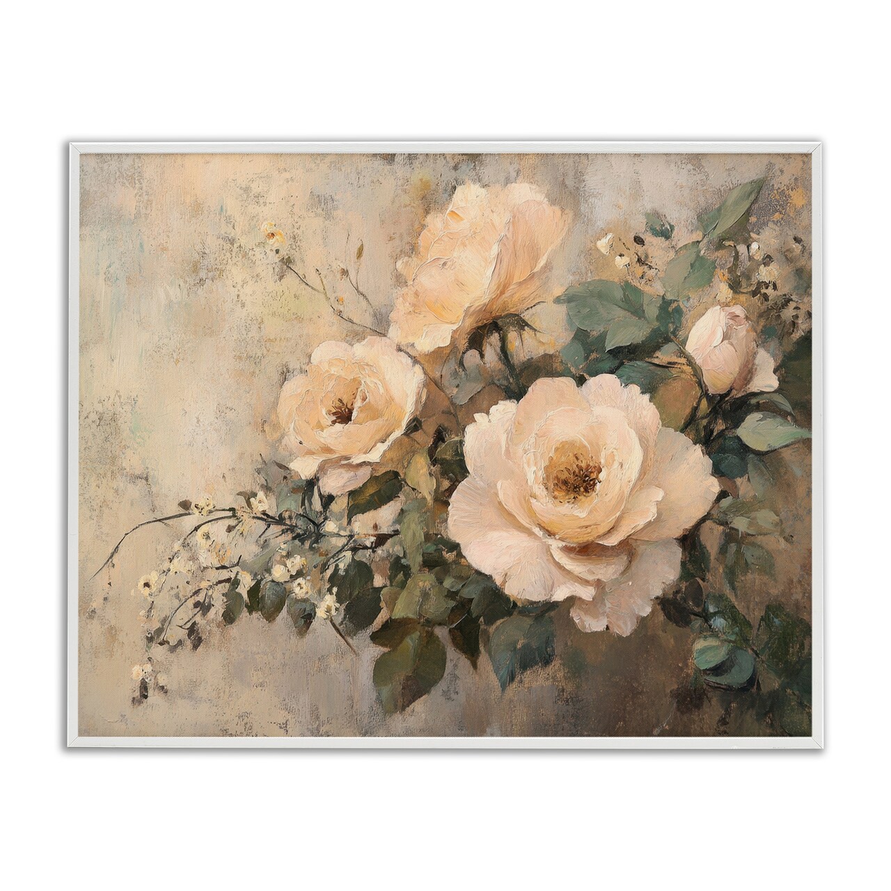 Stupell Industries Blush Roses Blooming Framed Giclee Wall Art Design by Petal Prints Design